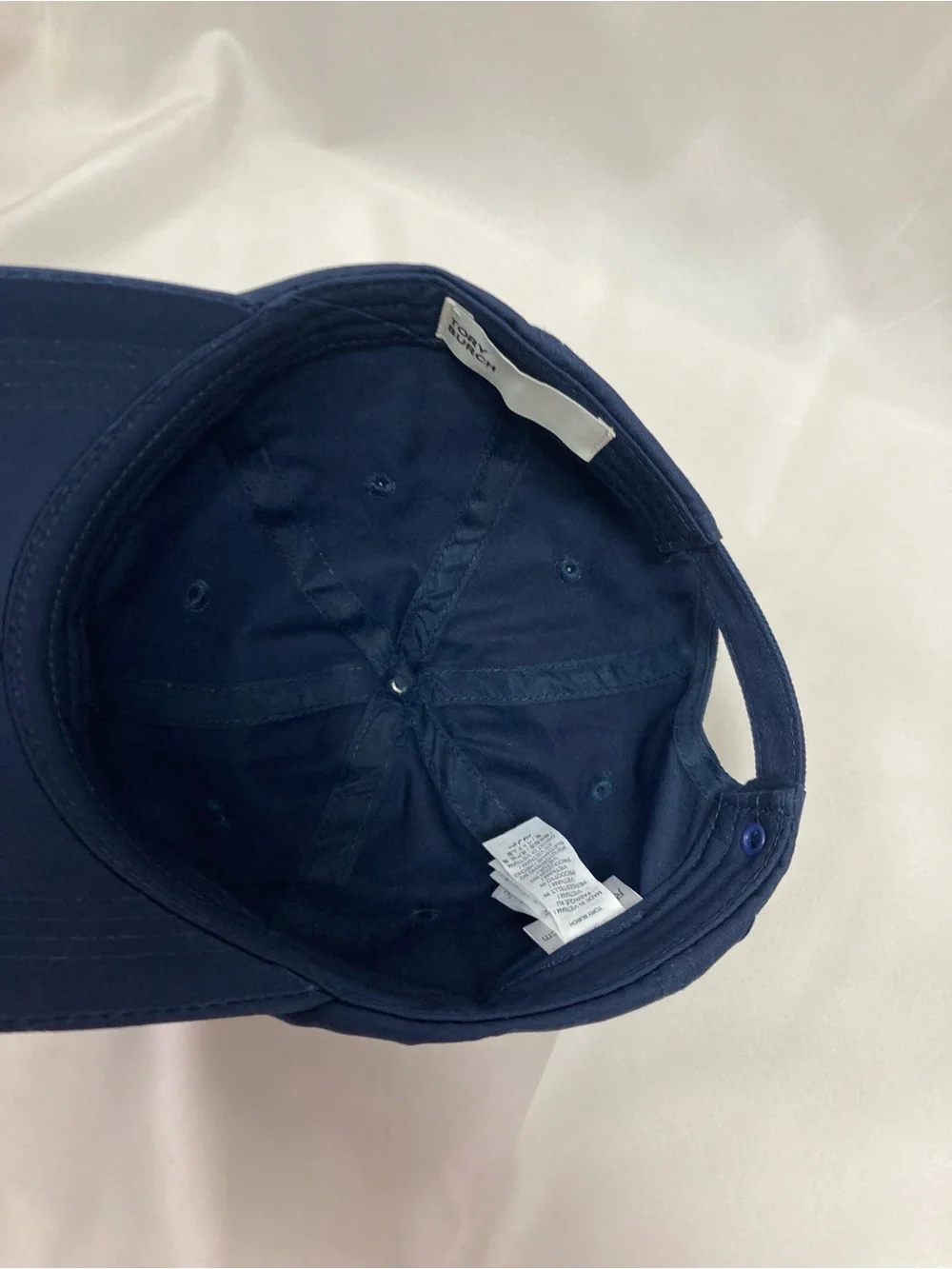 Tory Burch Navy Baseball Cap with White Logo